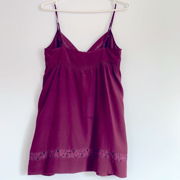 Aritzia Wilfred Burgundy 100% SILK Camisole with Lace Detailing Size S Worn Once - Picture 8 of 9
